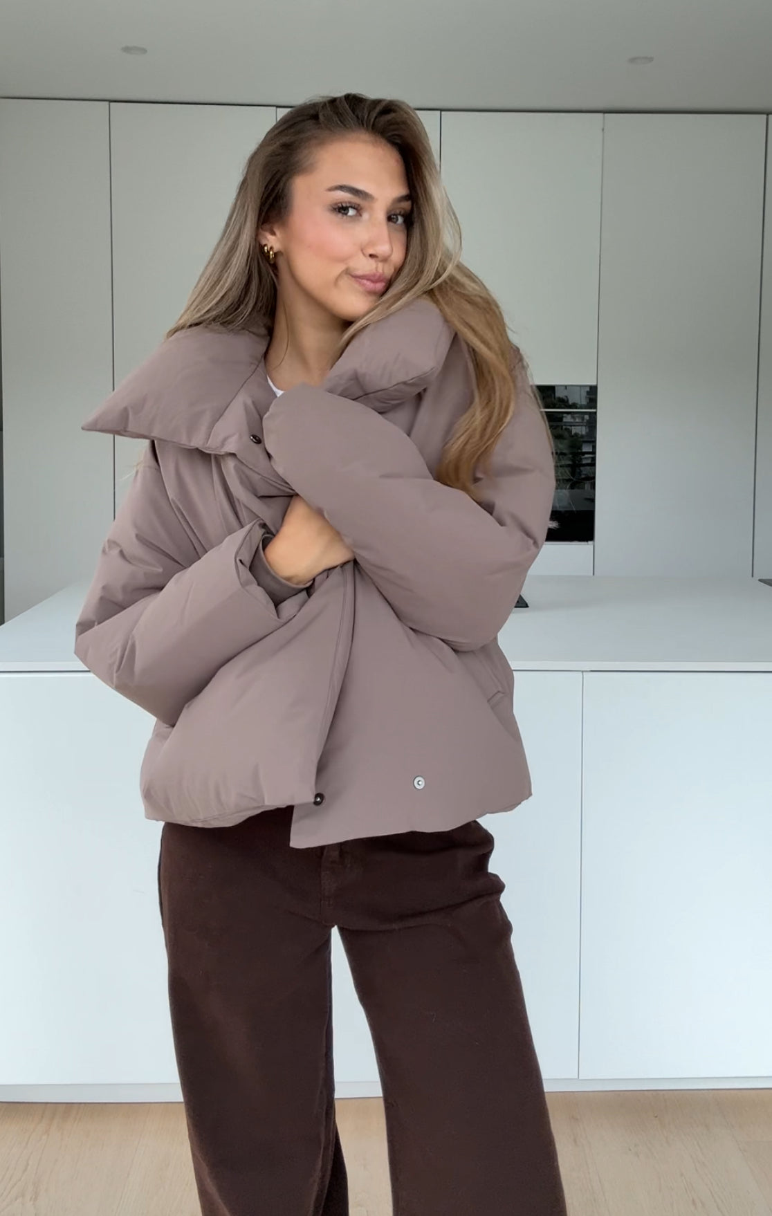 CHAQUETA ACOLCHADA TAUPE