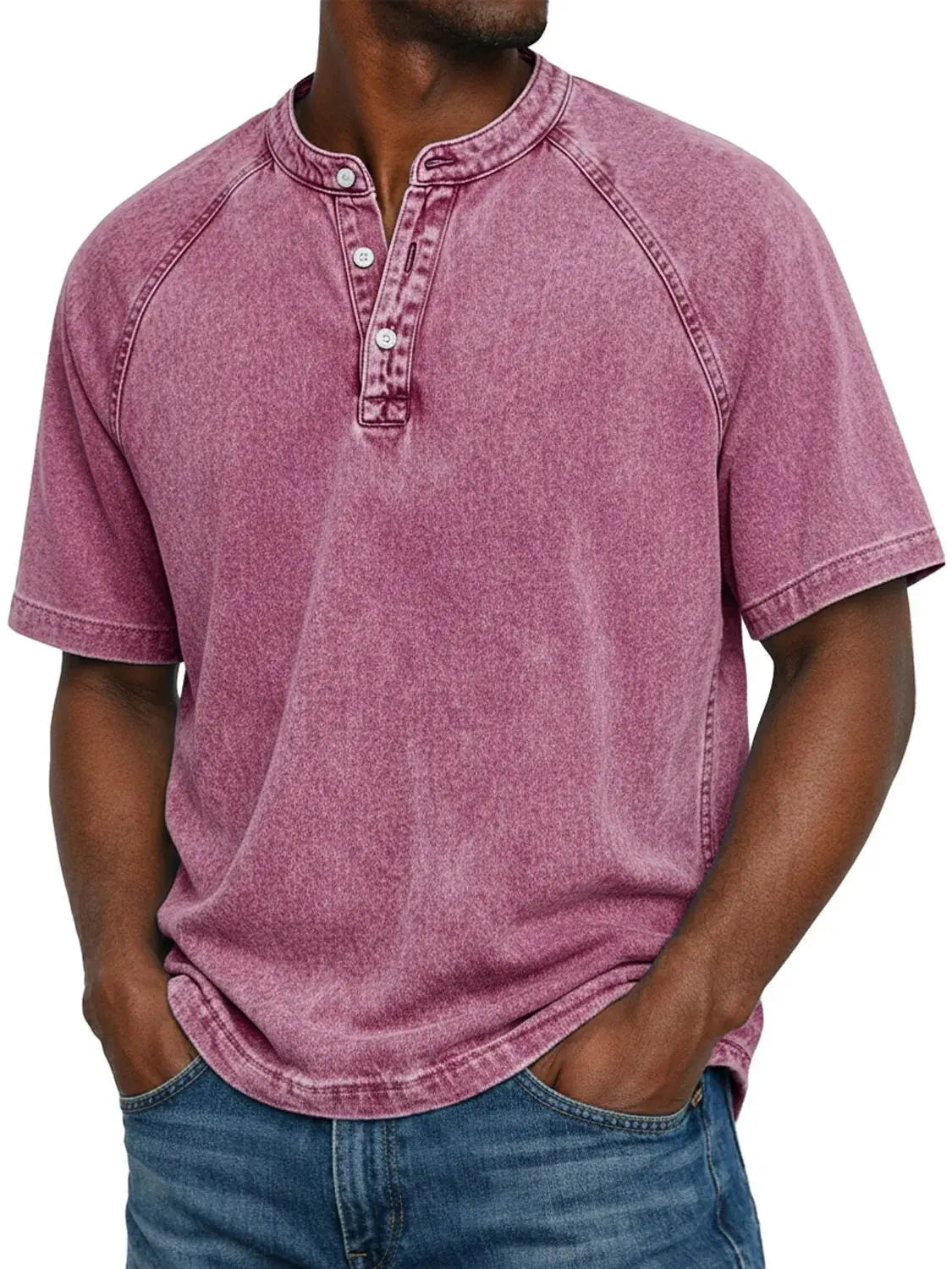 Leblanc · Camiseta Henley Vintage Lavada