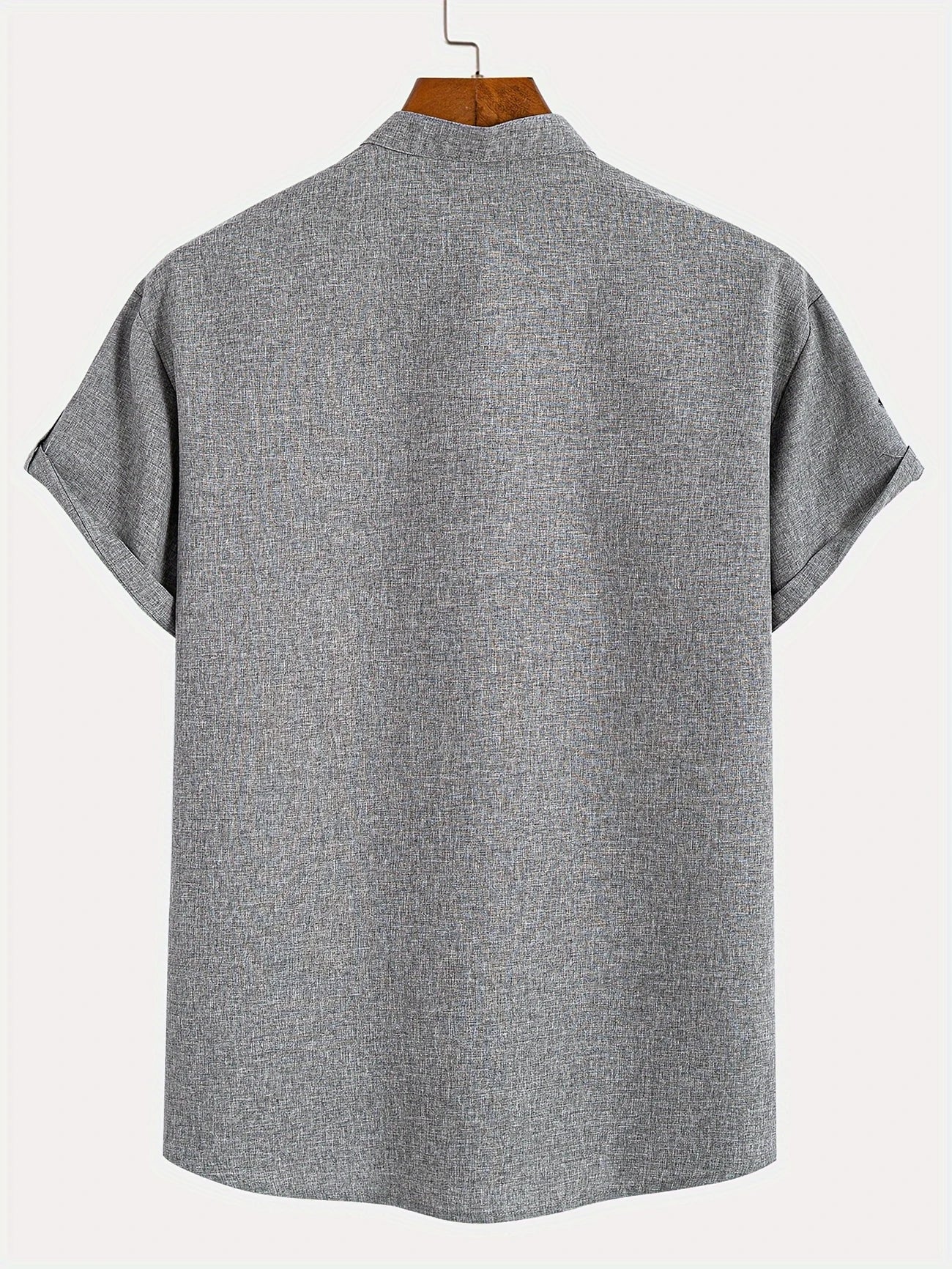 Adrián | Camisa elegante de manga corta con cuello mao