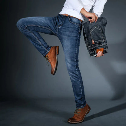Jeans fuselados elásticos 4 direcciones para hombre