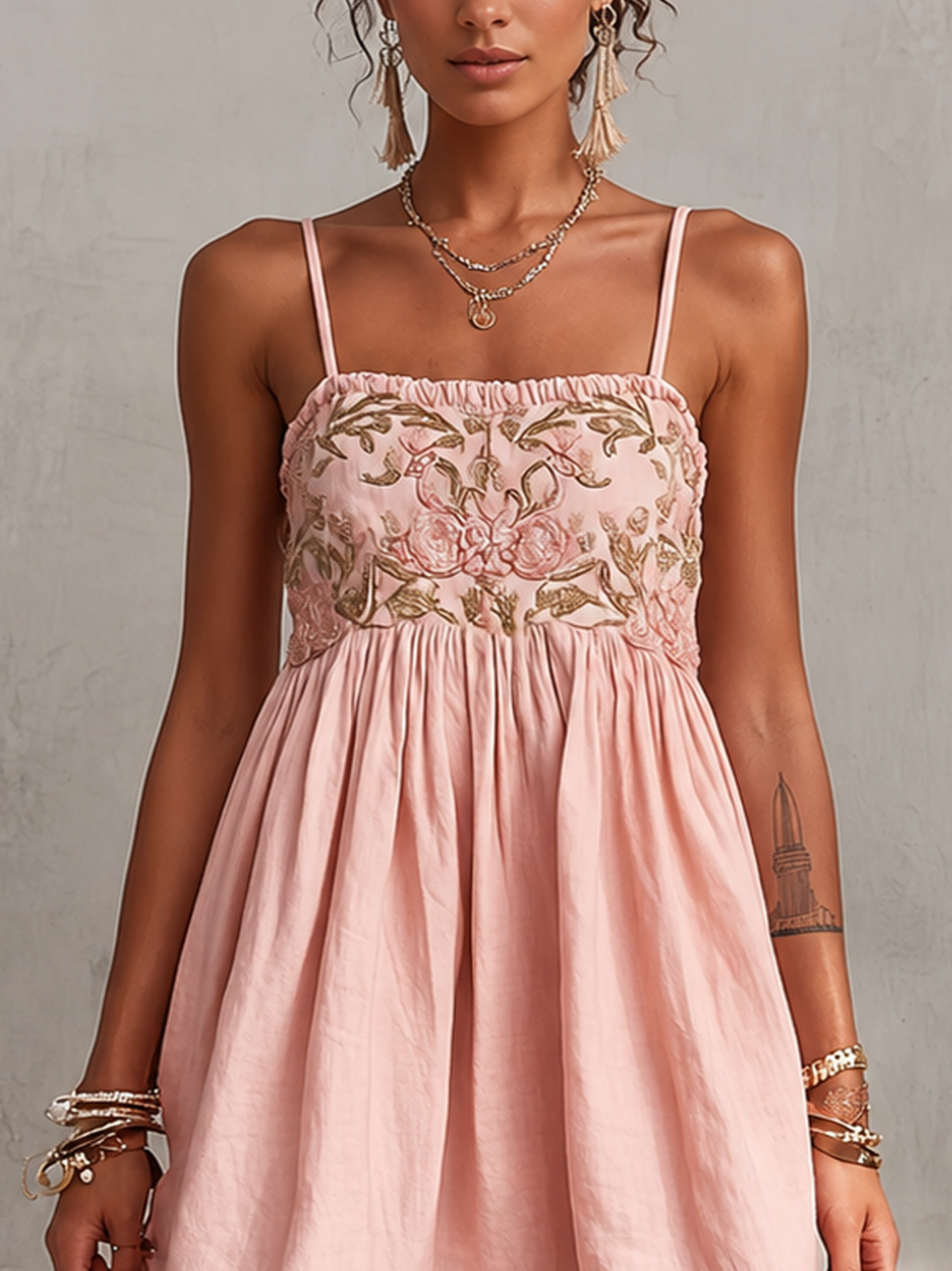 Nadia · Vestido Mini Camisero con Bordado