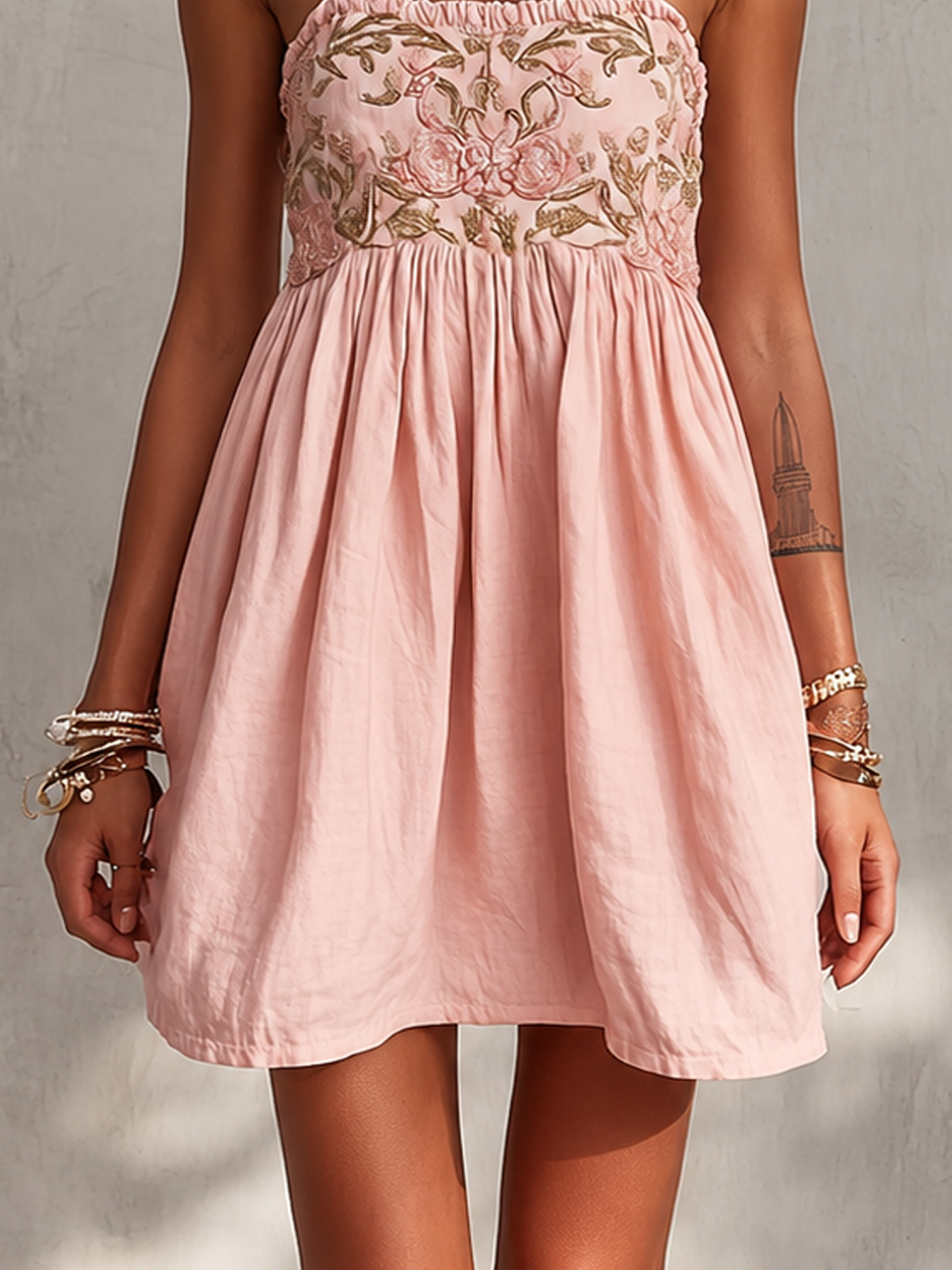 Nadia · Vestido Mini Camisero con Bordado