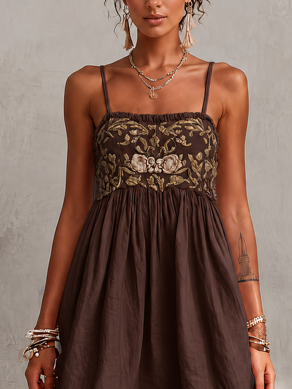 Nadia · Vestido Mini Camisero con Bordado