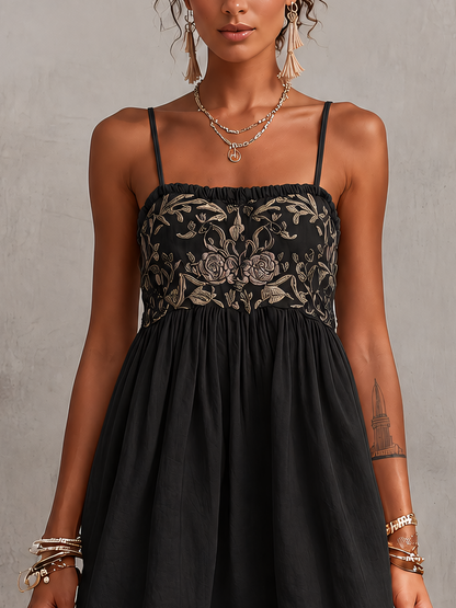 Nadia · Vestido Mini Camisero con Bordado
