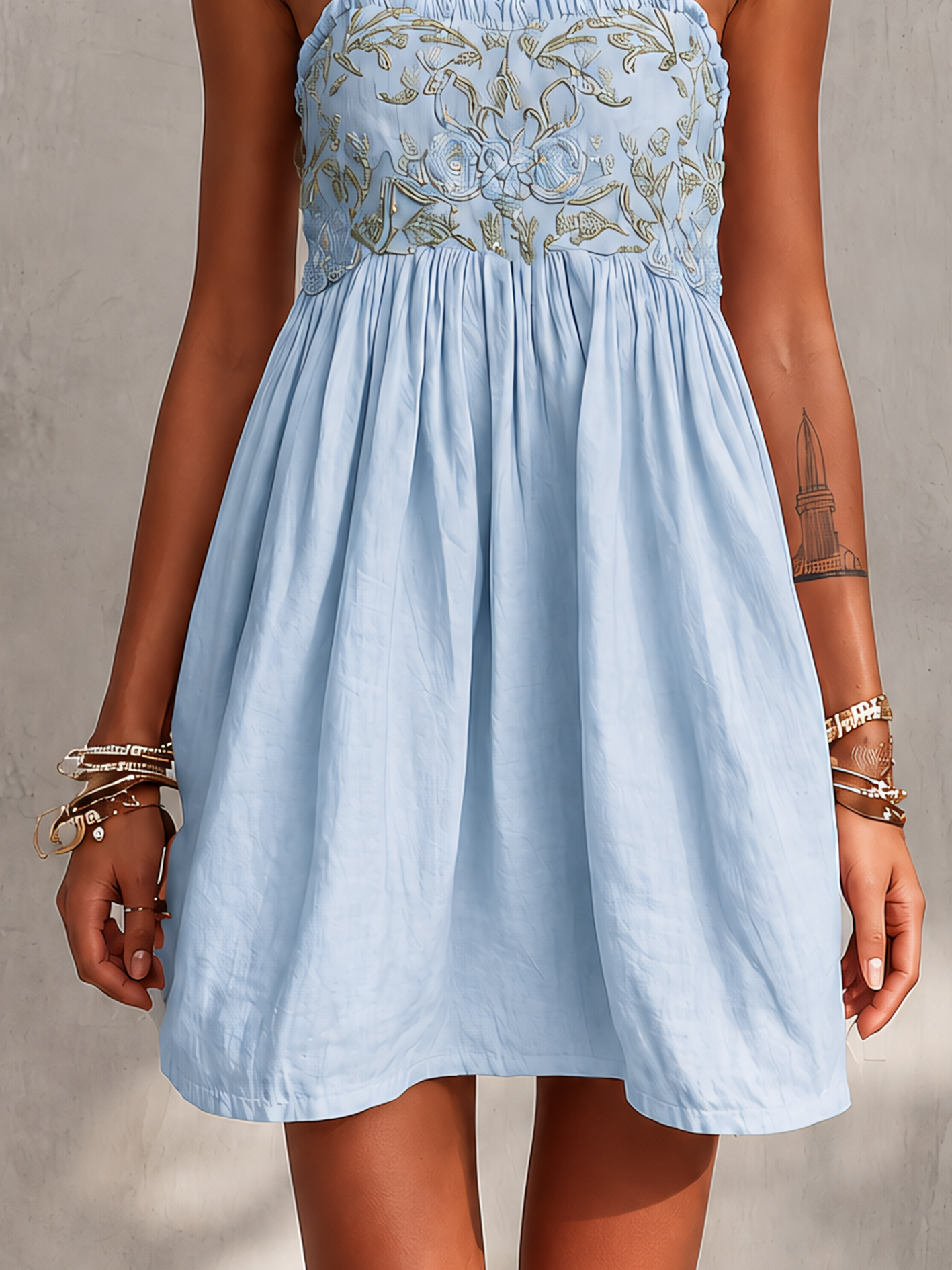 Nadia · Vestido Mini Camisero con Bordado