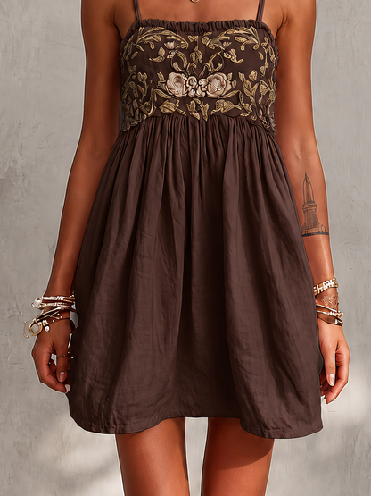 Nadia · Vestido Mini Camisero con Bordado
