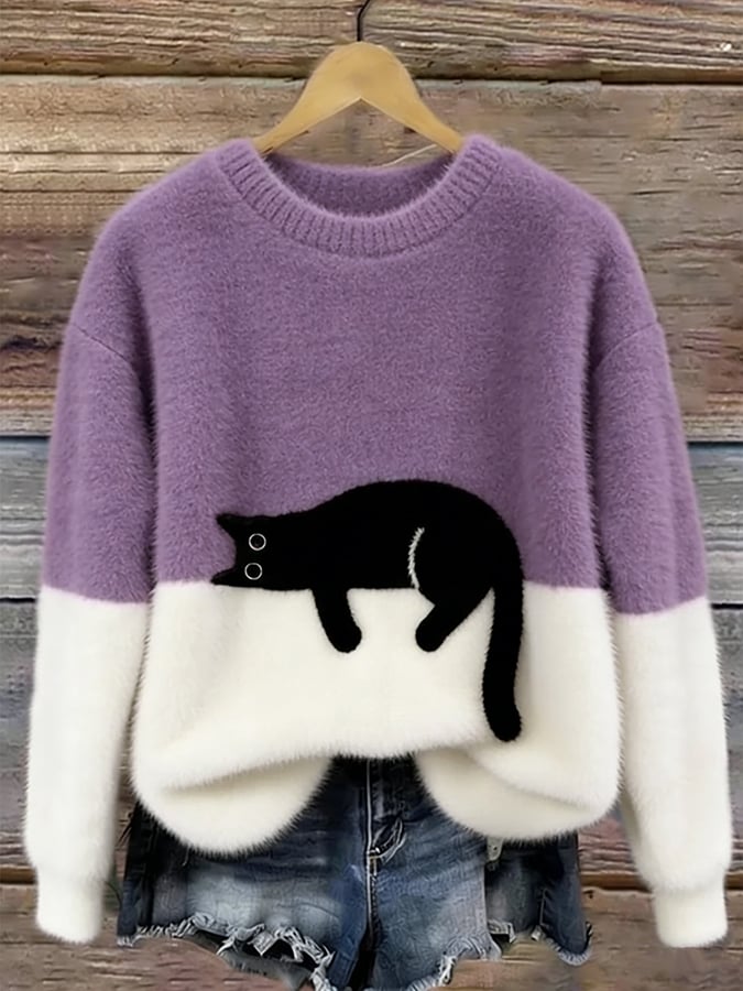 Luna | Sudadera de mujer con gráfico de gato