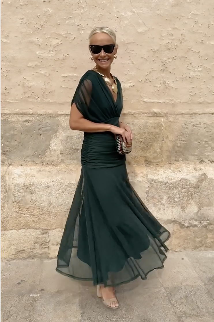Louise™ | Vestido maxi elegante de fiesta con escote en V