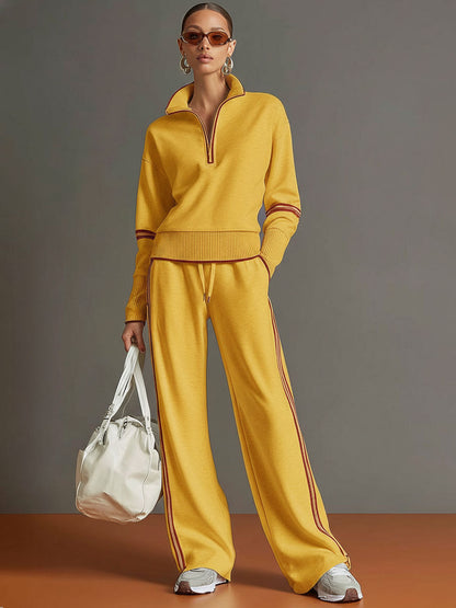 Marietta – Conjunto de blusa y pantalón de pierna ancha