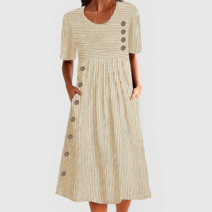 Jarna | Vestido midi de rayas