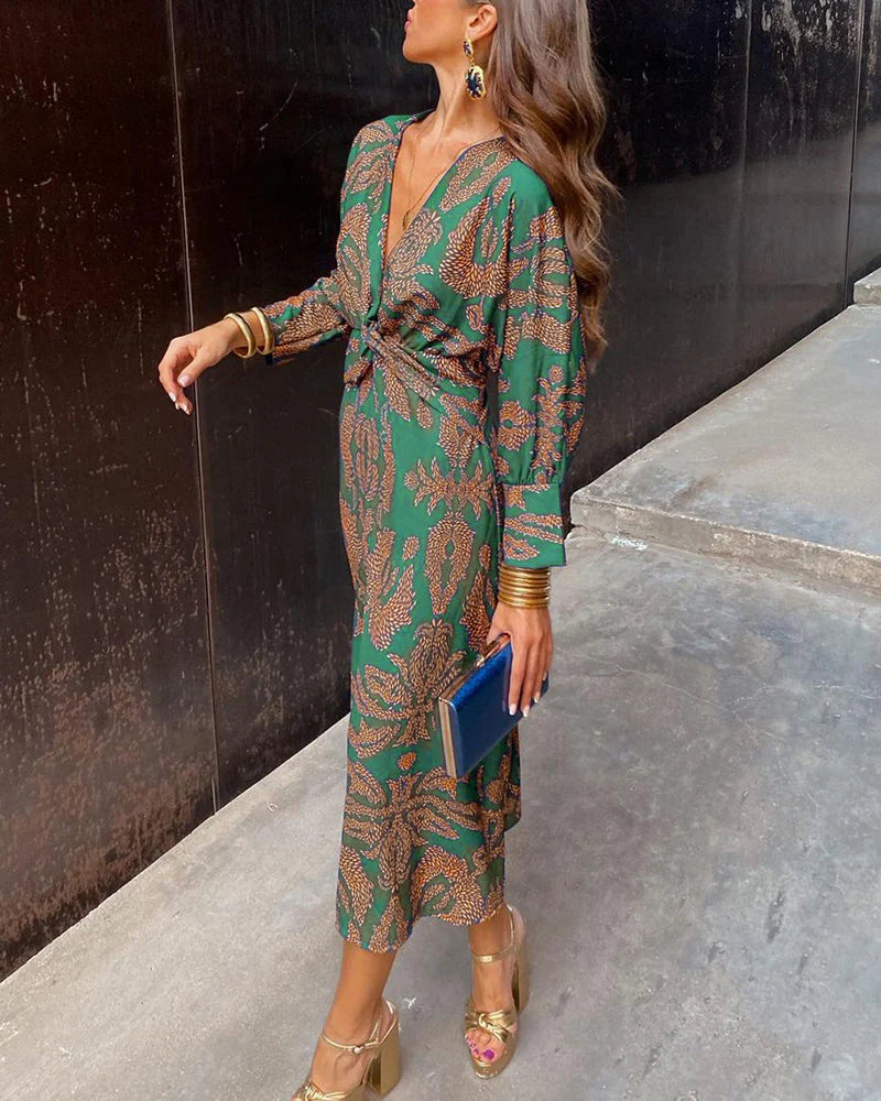 Harper | Vestido Elegante Floral de Manga Larga