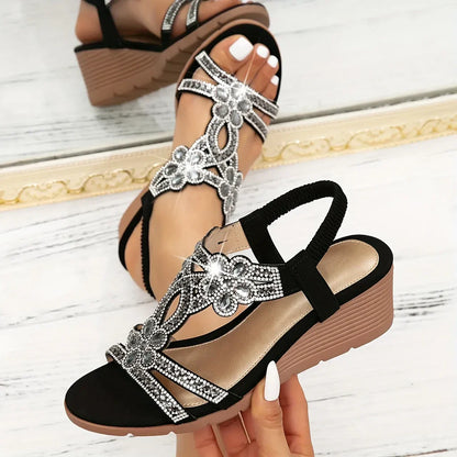 Sandalias ortopédicas elegantes con cuña para mujer