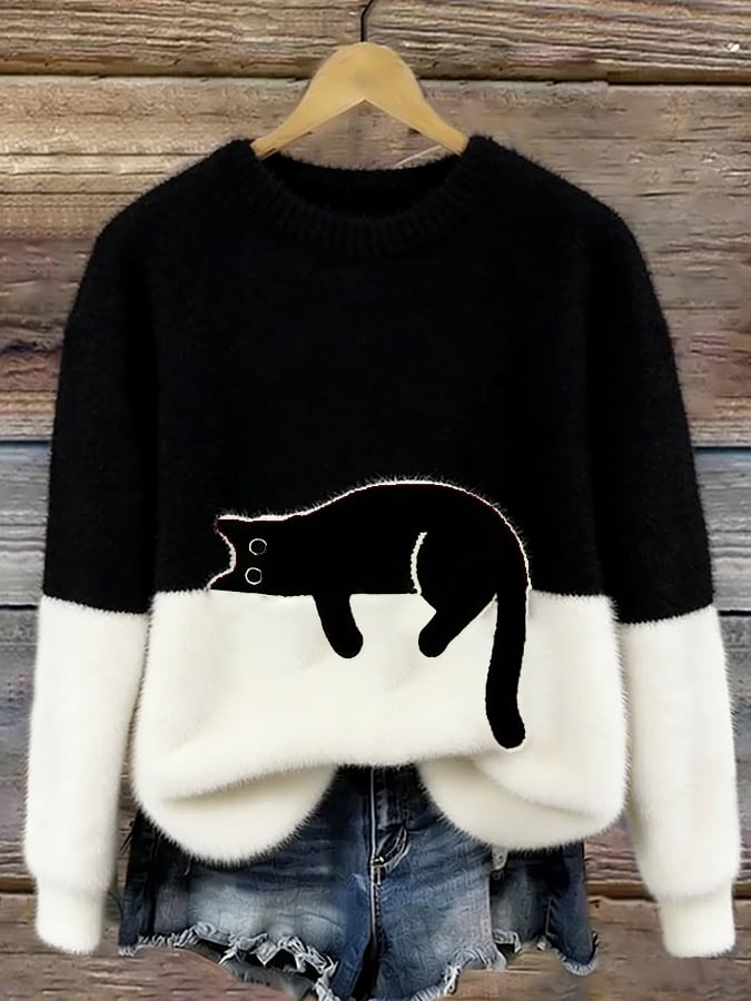 Luna | Sudadera de mujer con gráfico de gato