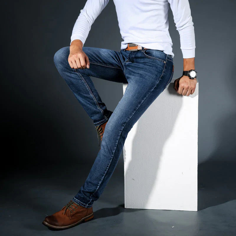 Jeans fuselados elásticos 4 direcciones para hombre