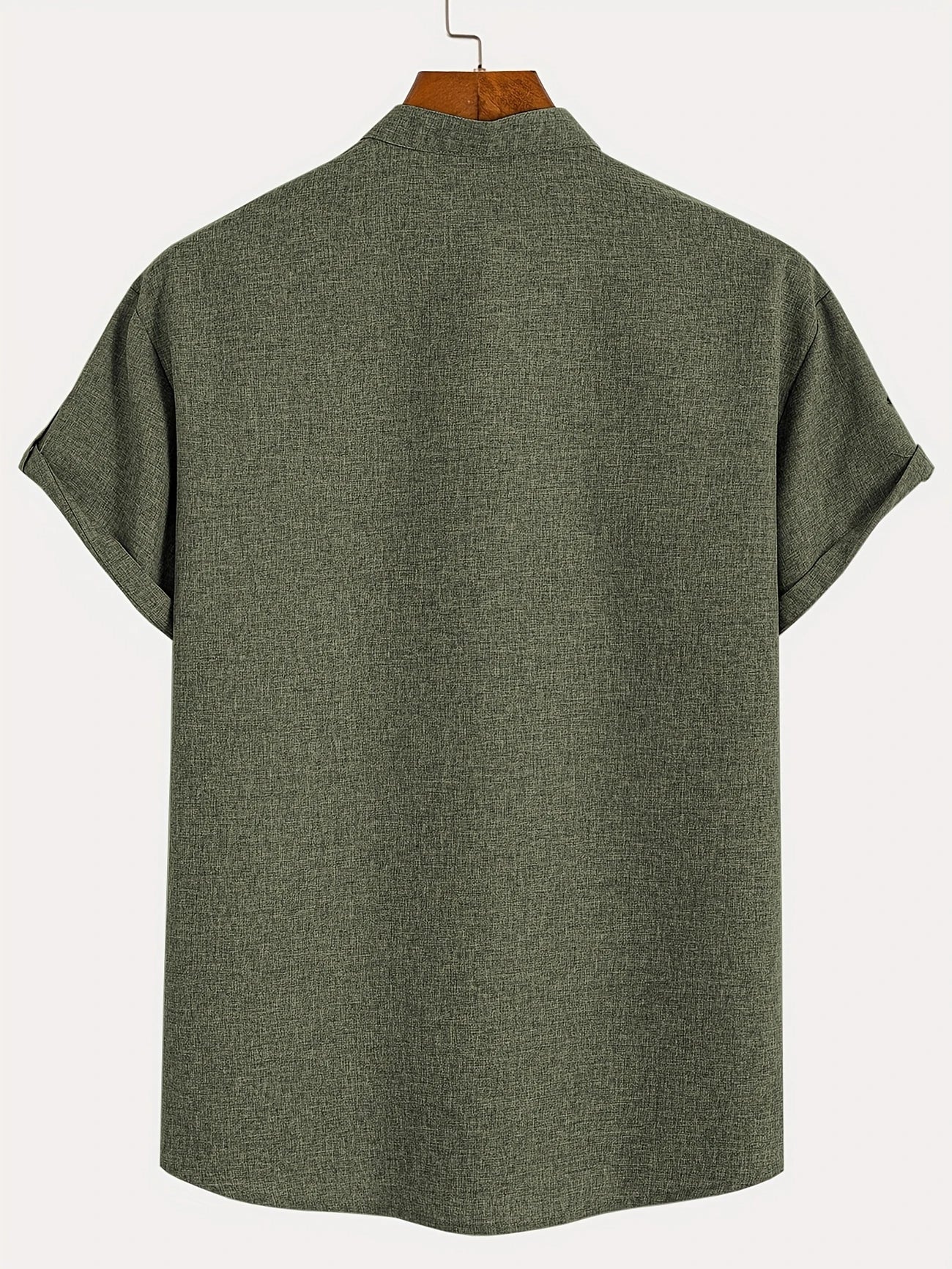 Adrián | Camisa elegante de manga corta con cuello mao