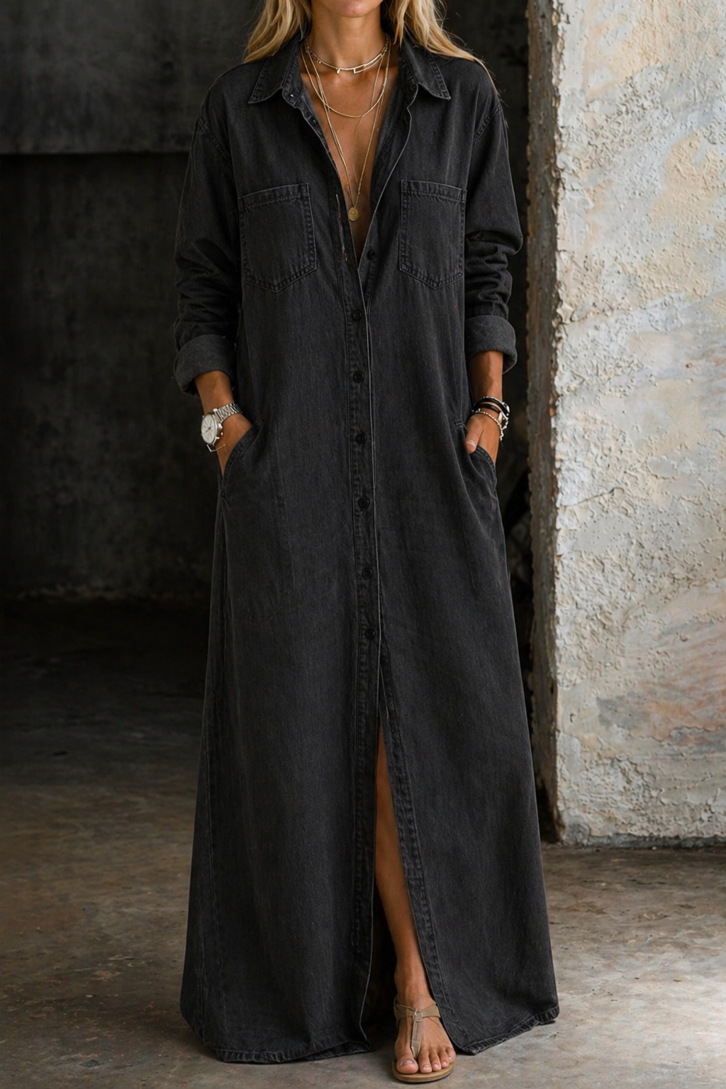 Delana · Vestido Casual con Botones