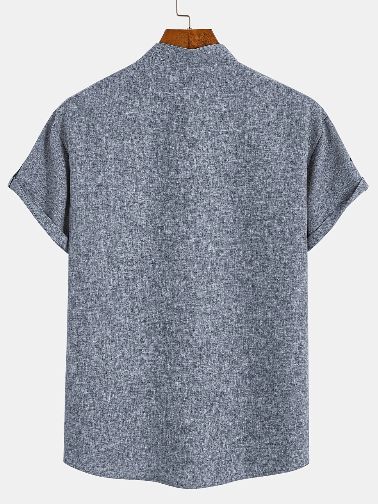 Adrián | Camisa elegante de manga corta con cuello mao