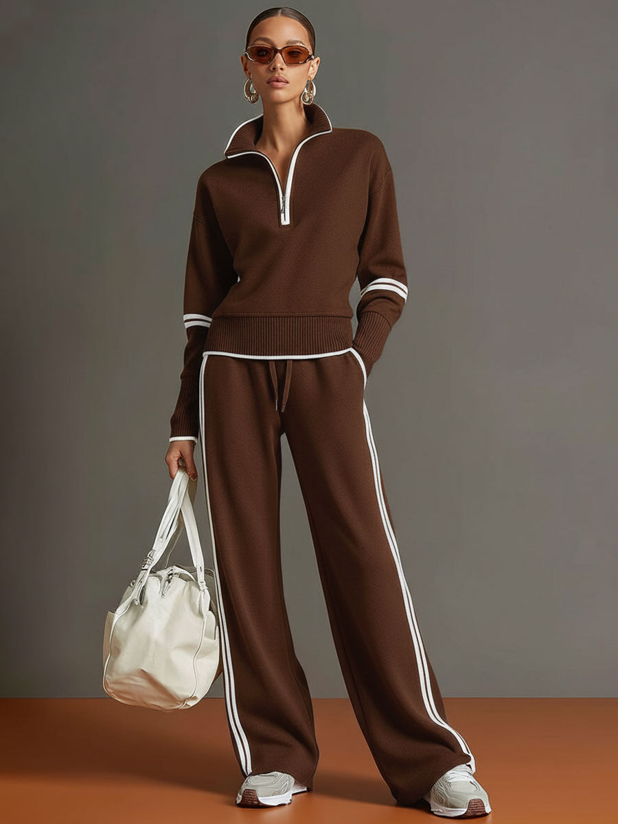 Marietta – Conjunto de blusa y pantalón de pierna ancha