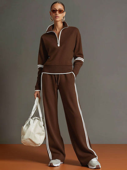 Marietta – Conjunto de blusa y pantalón de pierna ancha