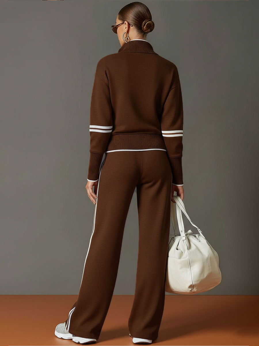 Marietta – Conjunto de blusa y pantalón de pierna ancha