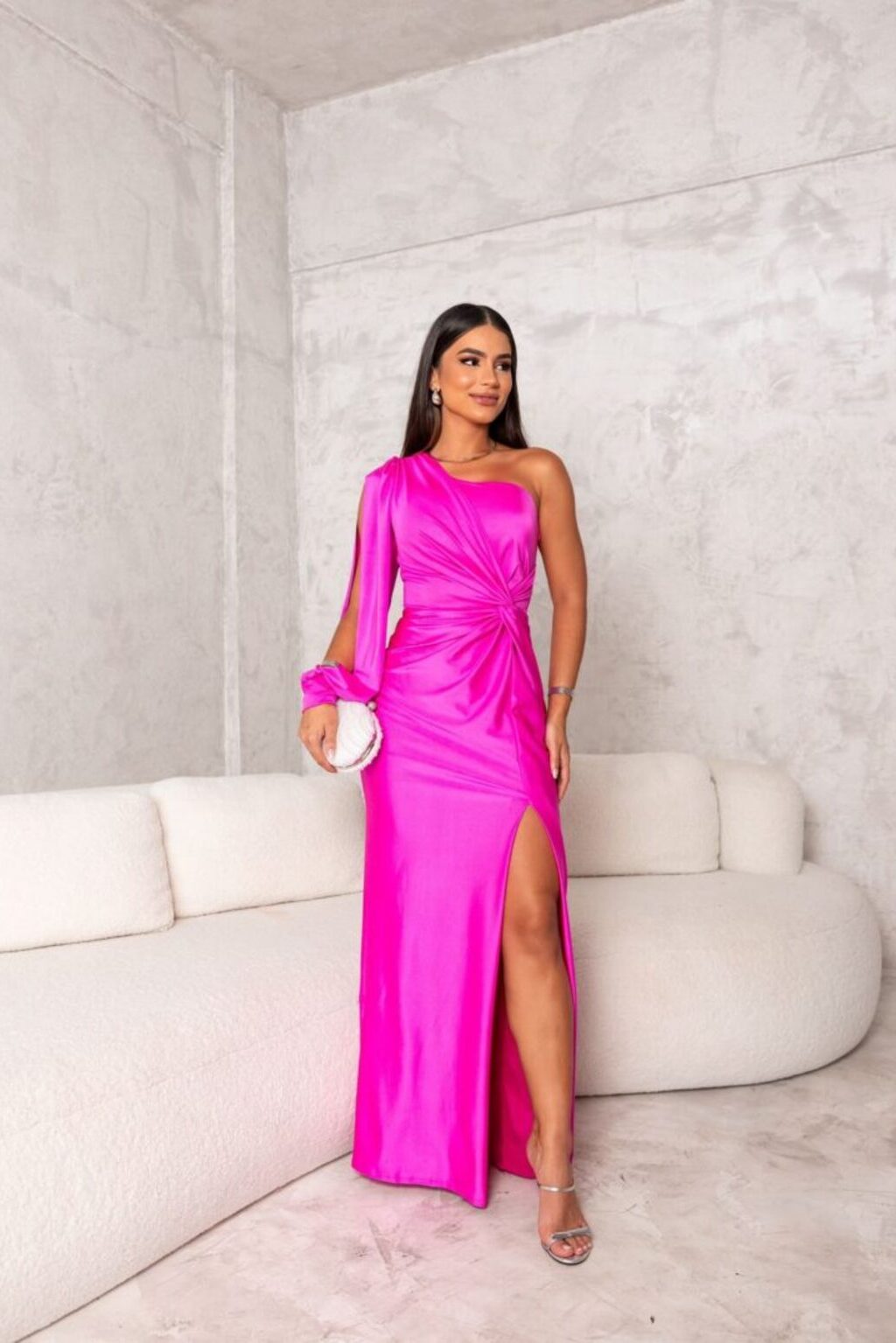 MELYSSA™ | VESTIDO LARGO SATINADO