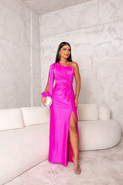 MELYSSA™ | VESTIDO LARGO SATINADO
