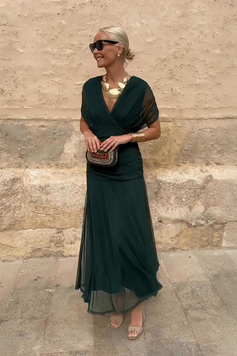 Louise™ | Vestido maxi elegante de fiesta con escote en V