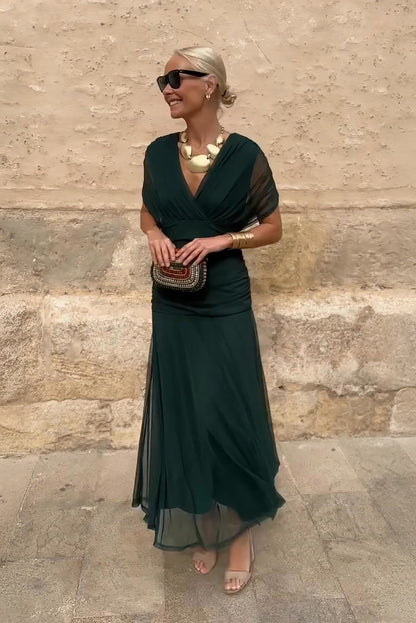 Louise™ | Vestido maxi elegante de fiesta con escote en V