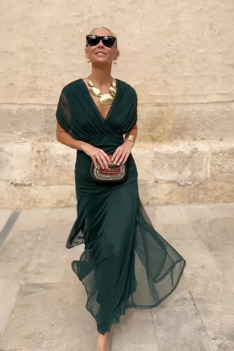 Louise™ | Vestido maxi elegante de fiesta con escote en V