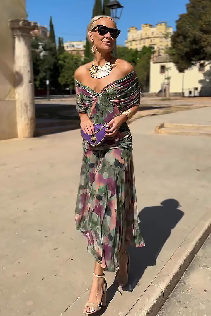 Louise™ | Vestido maxi elegante de fiesta con escote en V