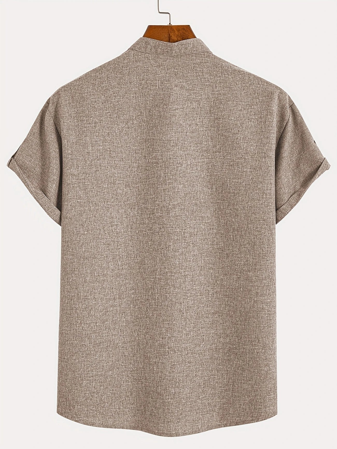 Adrián | Camisa elegante de manga corta con cuello mao