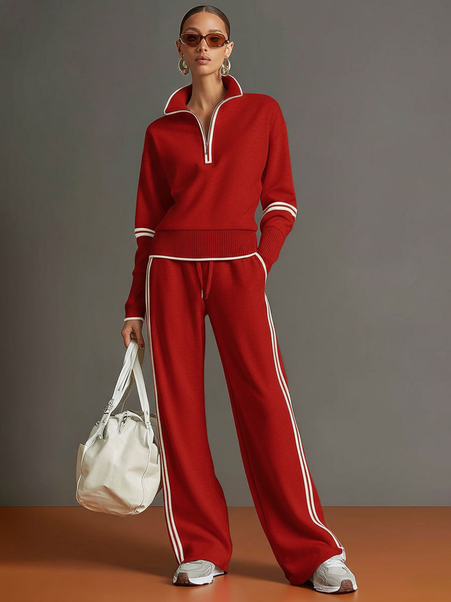 Marietta – Conjunto de blusa y pantalón de pierna ancha