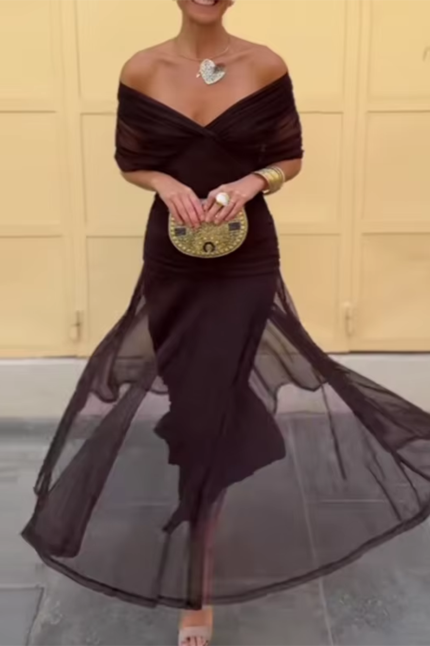 Louise™ | Vestido maxi elegante de fiesta con escote en V