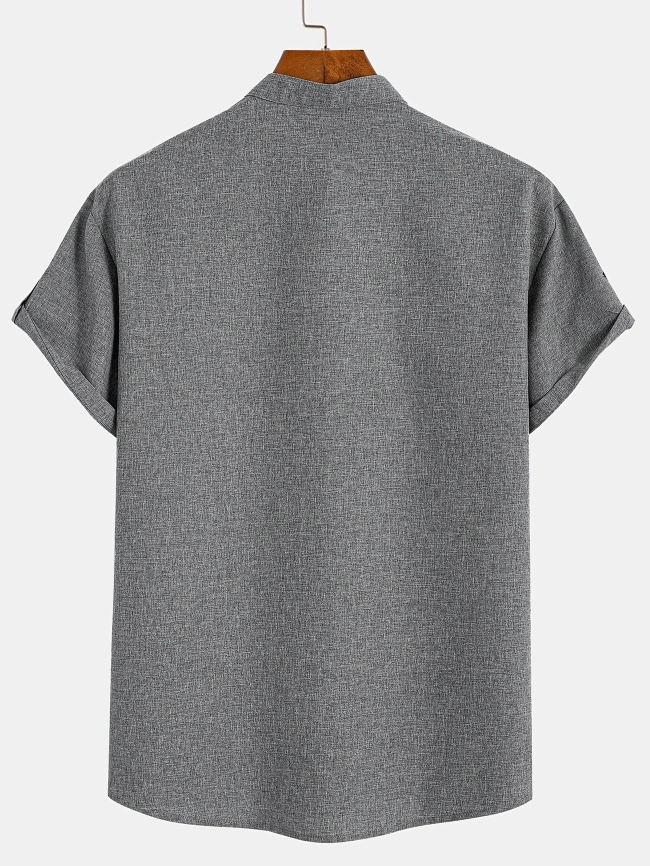 Adrián | Camisa elegante de manga corta con cuello mao