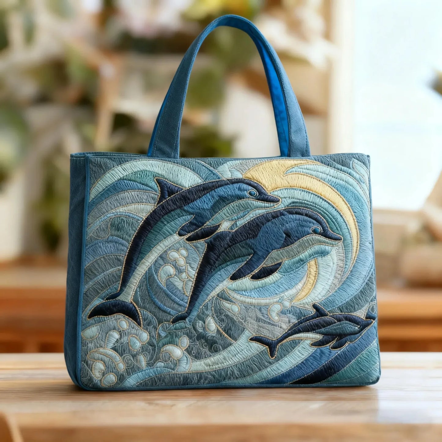 Paloma · Bolso Tote Artesanal con Delfines