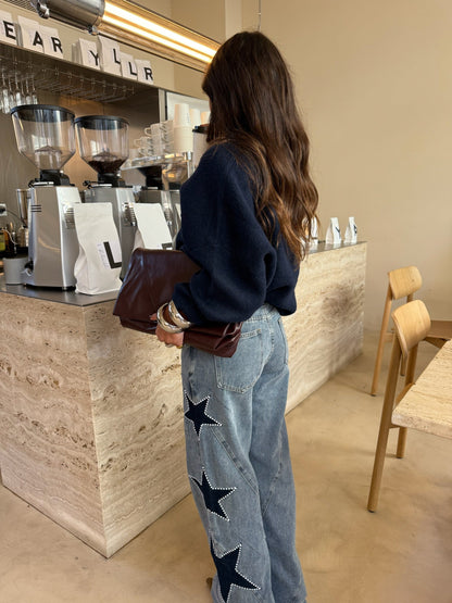 Estrella · Pantalón Vaquero con Estrellas Bordadas