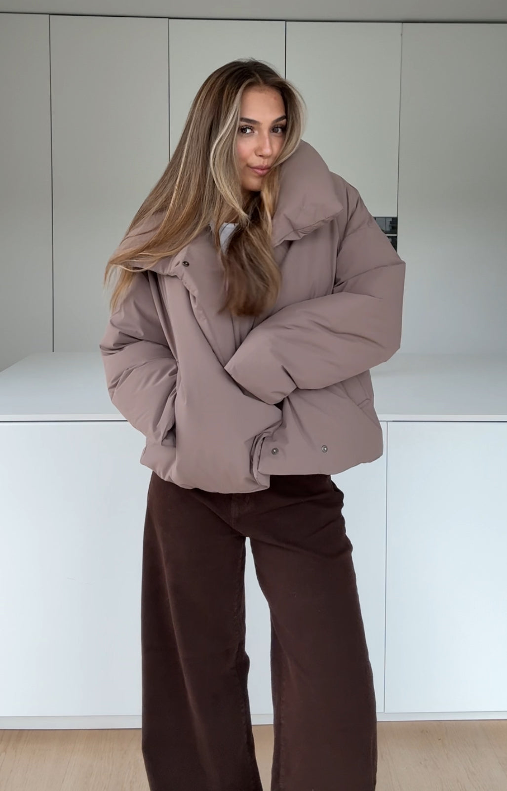 CHAQUETA ACOLCHADA TAUPE