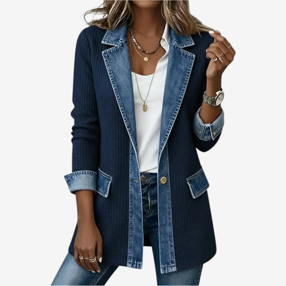 Emilia™ | Chaqueta efecto denim combinada