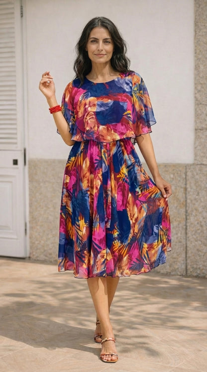 Barbara| Vestido de gasa fluido y favorecedor