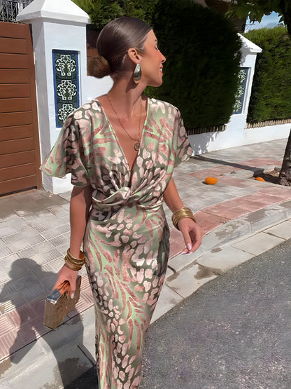 Clarandra Vestido Midi Cobre Elegante