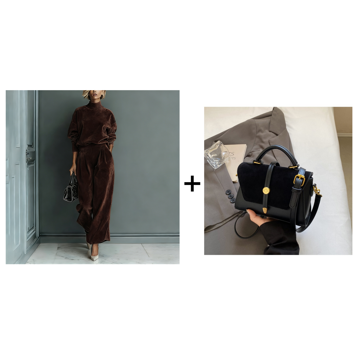 Conjunto Mujer 2 Piezas | Top Cálido y Pantalón Amplio