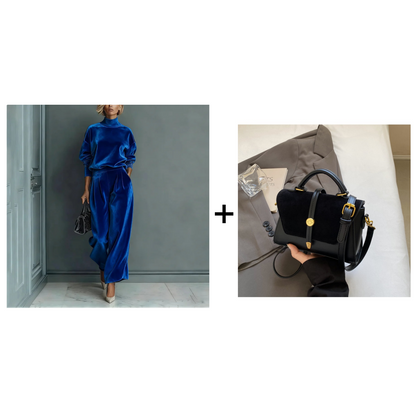 Conjunto Mujer 2 Piezas | Top Cálido y Pantalón Amplio