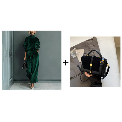 Conjunto Mujer 2 Piezas | Top Cálido y Pantalón Amplio