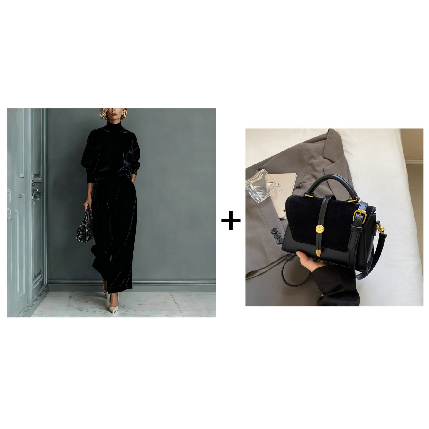 Conjunto Mujer 2 Piezas | Top Cálido y Pantalón Amplio