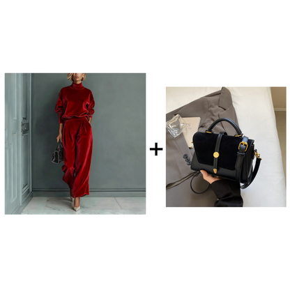 Conjunto Mujer 2 Piezas | Top Cálido y Pantalón Amplio