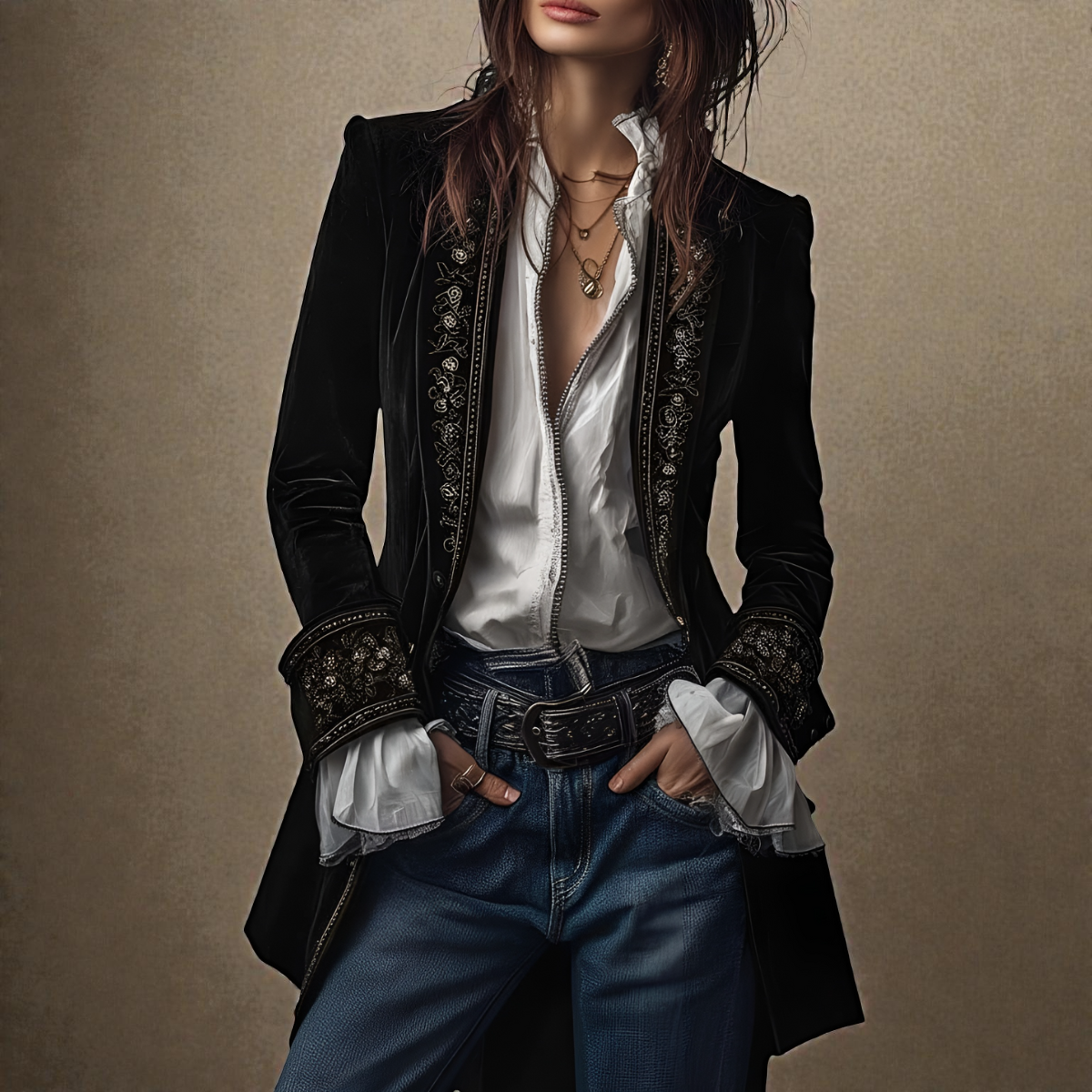 Nuria | Chaqueta elegante de terciopelo