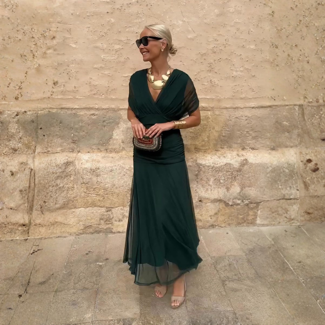 Louise™ | Vestido maxi elegante de fiesta con escote en V