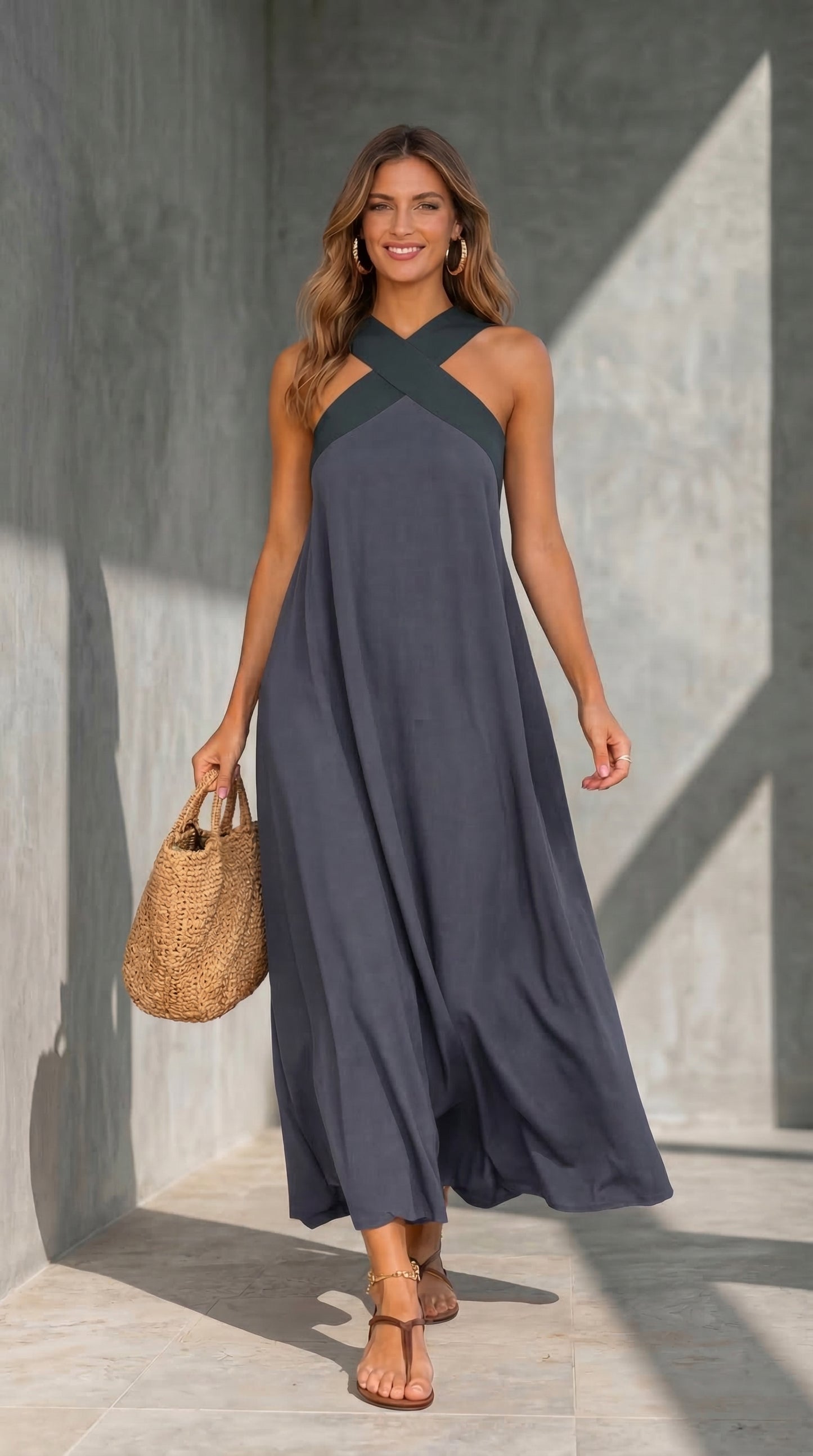 Delphine | Vestido cruzado con hombros descubiertos