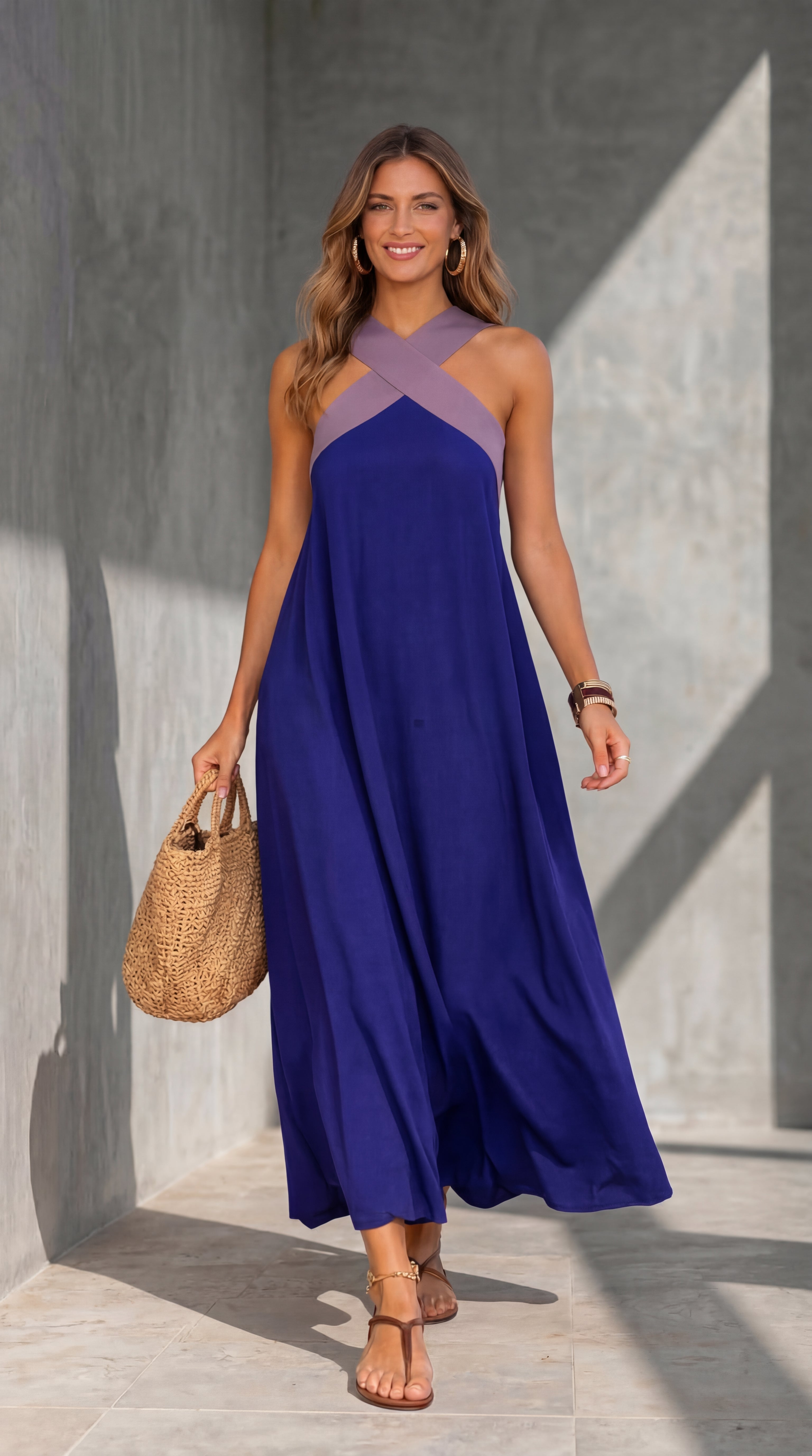 Delphine | Vestido cruzado con hombros descubiertos