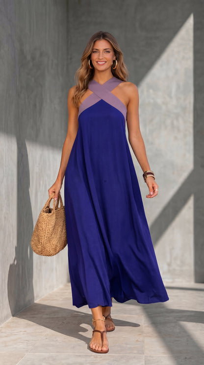 Delphine | Vestido cruzado con hombros descubiertos